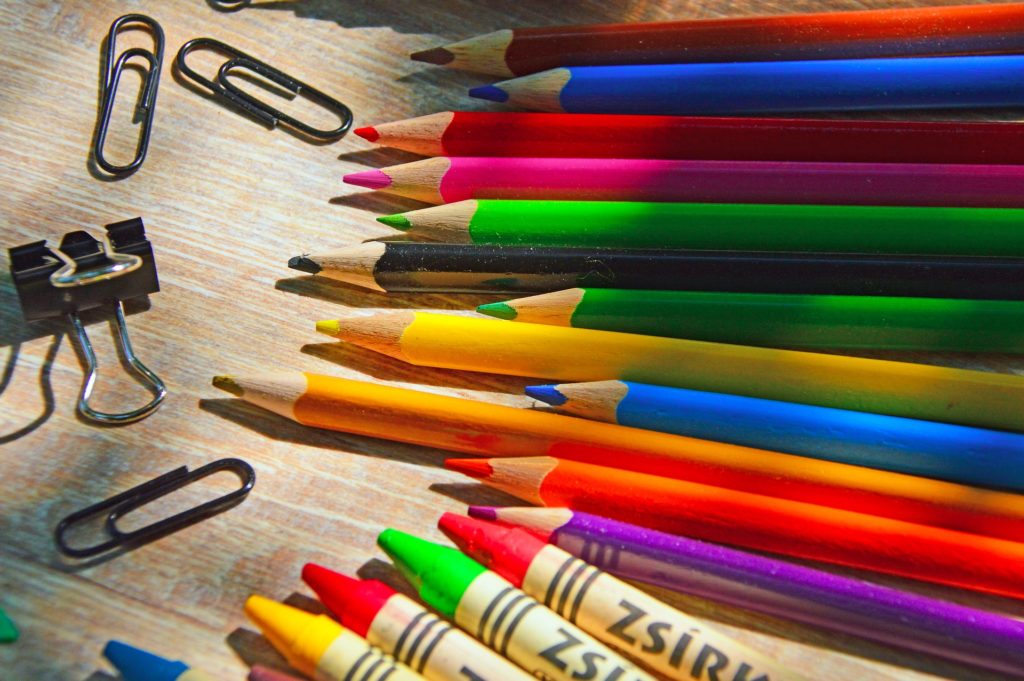 Colorful school supplies for back-to-school