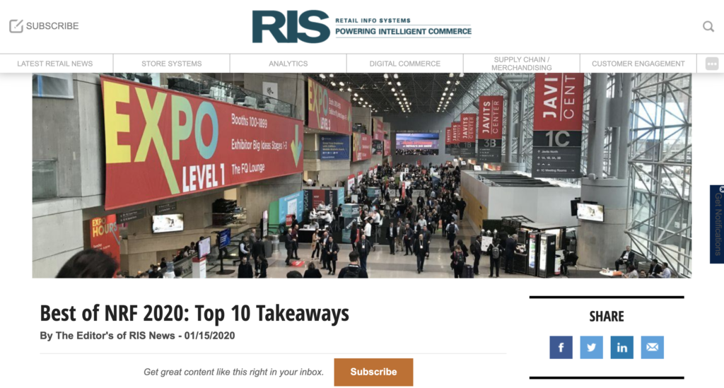 An example of an NRF recap article, from RIS News