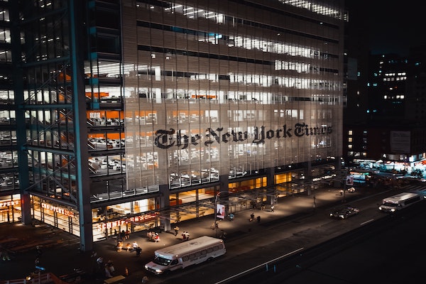 The New York Times Building at Night
